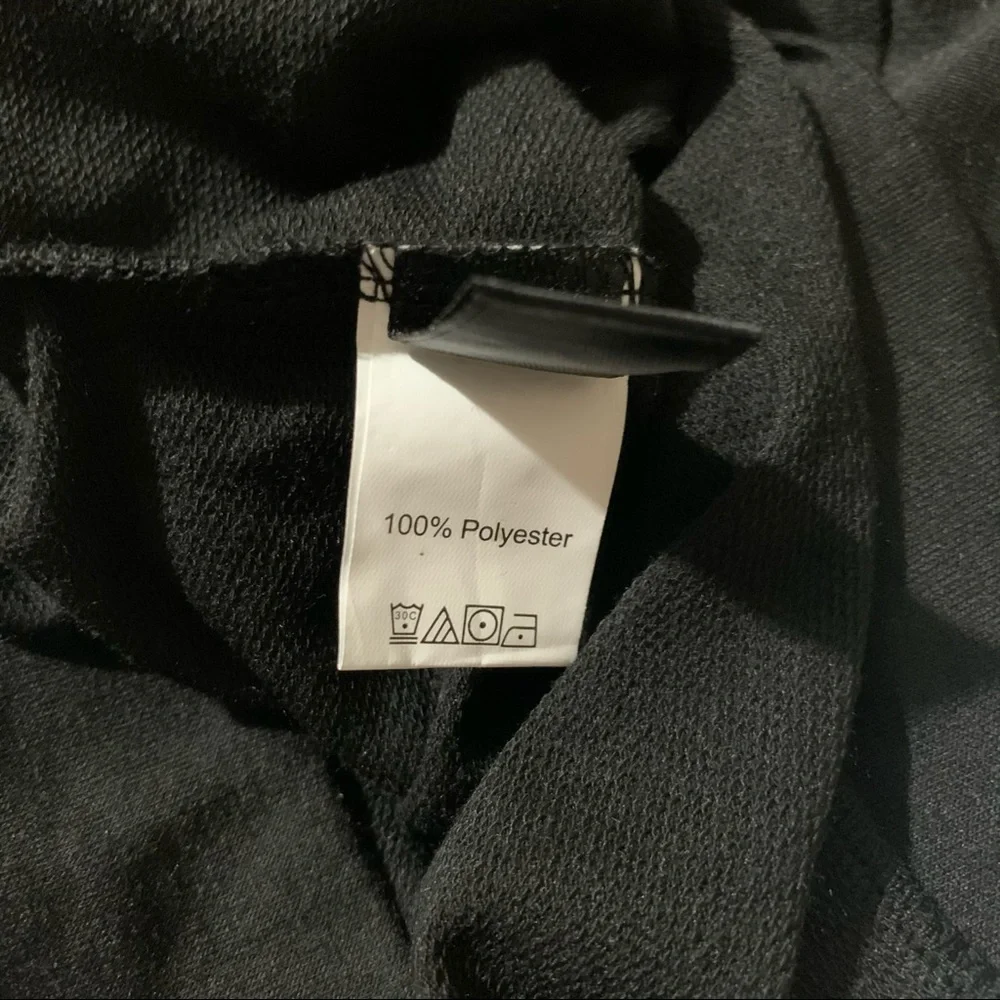 Simple Zip-Up Drop Shoulder Black Jacket with Hood NWOT_12